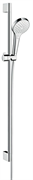 Душевой гарнитур Hansgrohe Croma Select S Vario EcoSmart 26573400, штанга 90 см, корпус хром, лицевая часть белая, 3 режима струи