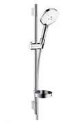 Душевой гарнитур Hansgrohe Raindance Select S 120 3jet 65 см 26630400, корпус хром, лицевая часть белая, 3 режима струи