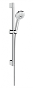 Душевой гарнитур Hansgrohe Crometta 100 Multi 26650400, корпус хром, лицевая часть белая, штанга 65 см, 3 режима струи