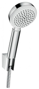 Душевой гарнитур Hansgrohe Crometta 100 1jet Porter 26665400, шланг 125 см, корпус хром, лицевая часть белая, 1 режим струи