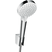 Душевой гарнитур Hansgrohe Crometta Vario 26691400, шланг 125 см, корпус хром, лицевая часть белая, 2 режима струи