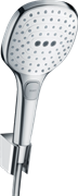 Душевой гарнитур Hansgrohe Raindance Select E 26720400, 3 режима струи, корпус хром, лицевая часть белая
