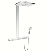 Душевая система Hansgrohe Rainmaker Select Showerpipe 27106400, 460 x 300 мм, 3 режима струи, с держателем, белый/хром