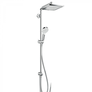 Душевой гарнитур Hansgrohe Crometta E 240 1jet Showerpipe Reno EcoSmart 9 л 27289000 с верхним душем, корпус хром, лицевая часть хром
