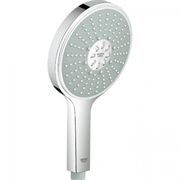 Душевой гарнитур Hansgrohe Raindance Select S 120 3jet PowderRain 27667000, штанга 90 см, корпус хром, лицевая часть белая, 3 режима струи