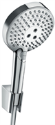 Душевой гарнитур Hansgrohe Raindance Select S 120 PowderRain Porter 27668000, корпус хром, лицевая часть хром шланг 160 см, 3 режима струи