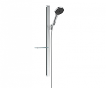 Душевой набор Hansgrohe Rainfinity 130 3jet 27672000 Unica 900 Casetta EcoSmart, корпус хром, лицевая часть черная, 3 режима струи