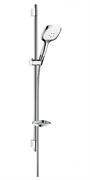 Душевой гарнитур Hansgrohe Raindance Select E 150 3jet/ Unica'S Puro 0,90 м 27857400, 3 режима струи, корпус хром, лицевая часть белая