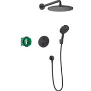 Душевая система Hansgrohe Croma 27961670 280 1jet с Ecostat S, термостатическая, цвет чёрный матовый