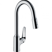Смеситель Hansgrohe Focus 71800000 M42 для кухонной мойки с выдвижным изливом, хром глянцевый