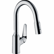 Смеситель Hansgrohe Focus M42, для кухонной мойки, с вытяжным изливом, цвет хром, 71801000