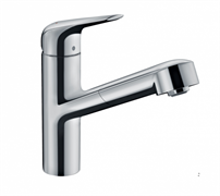 Смеситель Hansgrohe Focus 71814000 M42 для кухонной мойки с выдвижным изливом, хром глянцевый