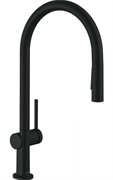 Кухонный смеситель Hansgrohe Talis M54, 72801670, с вытяжным изливом, 2 режима струи, sBox, чёрный матовый