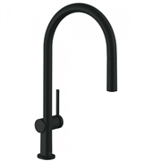 Кухонный смеситель Hansgrohe Talis M54, 72803670, с вытяжным изливом, в комплекте с коробом sBox для шланга, черный матовый