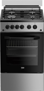 Газовая плита Beko FSGT51138GSS,  газовая духовка,  стеклянная крышка,  чугун, серебристый [7787188322]