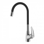 Смеситель Lemark Linara LM0415C-Black для кухонной мойки, с гибким изливом, хром