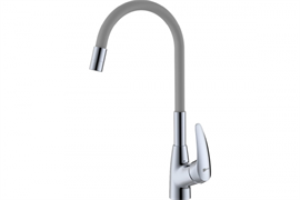 Смеситель Lemark Linara LM0415C-Gray для кухонной мойки, с гибким изливом, хром/серый