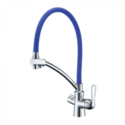 Смеситель Lemark Comfort LM3070C-Blue для кухонной мойки, с подключением к фильтру, хром/синий