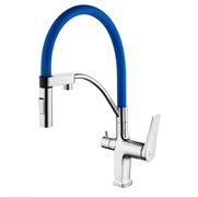 Смеситель Lemark Comfort LM3074C-Blue, для кухни с подключением к фильтру с питьевой водой, хром/синий