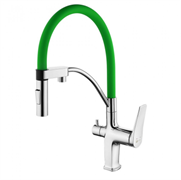 Смеситель Lemark Comfort LM3074C-Green, для кухни с подключением к фильтру с питьевой водой, хром/зеленый