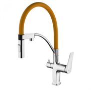 Смеситель Lemark Comfort LM3074C-Orange, для кухни с подключением к фильтру с питьевой водой, хром/оранжевый