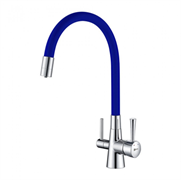 Смеситель Lemark Comfort LM3075C-Blue для кухонной мойки, с подключением к фильтру питьевой воды, хром/синий