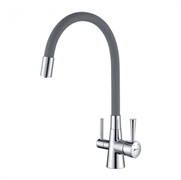 Смеситель Lemark Comfort LM3075C-Gray для кухонной мойки, с подключением к фильтру питьевой воды, хром