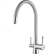 Смеситель для кухонной мойки Lemark Comfort LM3075C-Silver, подключение к фильтру с питьевой водой, с гибким изливом, хром/серебристый