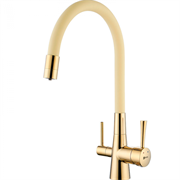 Смеситель Lemark Comfort LM3075G-Beige, для кухни с подключением к фильтру с питьевой водой, золото/бежевый