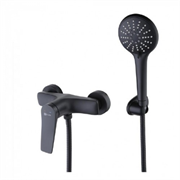 Смеситель Lemark Bronx LM3703BL, для душа, с душевым гарнитуром, черный