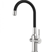 Смеситель Lemark Expert LM5083S-Black, для кухни с подключением к фильтру с питьевой водой, сталь