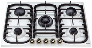 Независимая газовая варочная панель ILVE HCB 70CN/AWB antiq.white (ручки бронза)