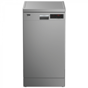 Посудомоечная машина Beko DFS25W11S,  узкая, напольная, 45см, загрузка 10 комплектов, серебристая