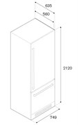 Двухкамерный холодильник встраиваемый Bertazzoni REF75PIXL