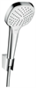 Душевой гарнитур Hansgrohe Croma Select E Vario 26413400, корпус хром, лицевая часть белая, 3 режима струи - фото 36020