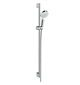 Душевой гарнитур Hansgrohe Crometta 1jet 26537400, штанга 90 см, корпус хром, лицевая часть белая, 1 режим струи - фото 36048
