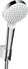 Душевой гарнитур Hansgrohe Crometta 1jet 26567400, шланг 160 см, корпус хром, лицевая часть белая, 1 режим струи - фото 36055