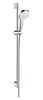 Душевой гарнитур Hansgrohe 26592400 Croma Select E Vario, штанга 90 см, корпус хром, лицевая часть белая, 3 режима струи - фото 36063