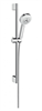 Душевой гарнитур Hansgrohe Crometta 100 Multi 26650400, корпус хром, лицевая часть белая, штанга 65 см, 3 режима струи - фото 36078