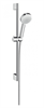 Душевой гарнитур Hansgrohe Crometta 100 Vario 26651400, штанга 65 см, корпус хром, лицевая часть белая, 4 режима струи - фото 36079