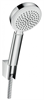 Душевой гарнитур Hansgrohe Crometta 100 1jet Porter 26665400, шланг 125 см, корпус хром, лицевая часть белая, 1 режим струи - фото 36080