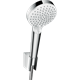 Душевой гарнитур Hansgrohe Crometta Vario 26691400, шланг 125 см, корпус хром, лицевая часть белая, 2 режима струи - фото 36081