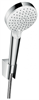 Душевой гарнитур Hansgrohe Crometta Vario 26692400, шланг 160 см, корпус хром, 2 режима струи, лицевая часть белая - фото 36082