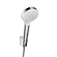 Душевой гарнитур Hansgrohe Crometta Vario EcoSmart 26693400, шланг 125 см, 2 режима струи, корпус хром, лицевая часть белая - фото 36083