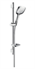 Душевой гарнитур Hansgrohe Raindance Select 150 3jet 27856000, корпус хром, лицевая часть белая 150 мм - фото 36221