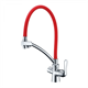 Смеситель Lemark Comfort LM3070C-Red для кухонной мойки, с подключением к фильтру, хром/красный - фото 44088