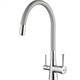 Смеситель для кухонной мойки Lemark Comfort LM3075C-Silver, подключение к фильтру с питьевой водой, с гибким изливом, хром/серебристый - фото 44112