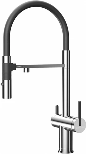 Смеситель из металла Paulmark GRAVITY, смеситель, хром, черный шланг gr213888-cr