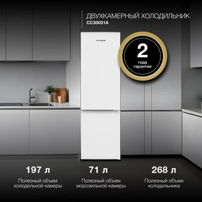 Холодильник Hyundai CC30021AF белый 2024880