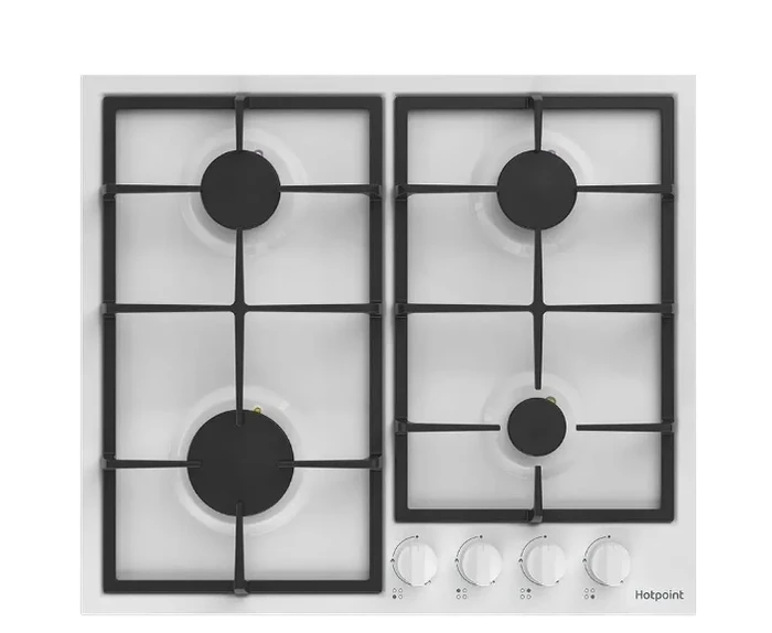 Газовая варочная панель HOTPOINT HGMT 642 WH,  независимая,  белый 869891100410